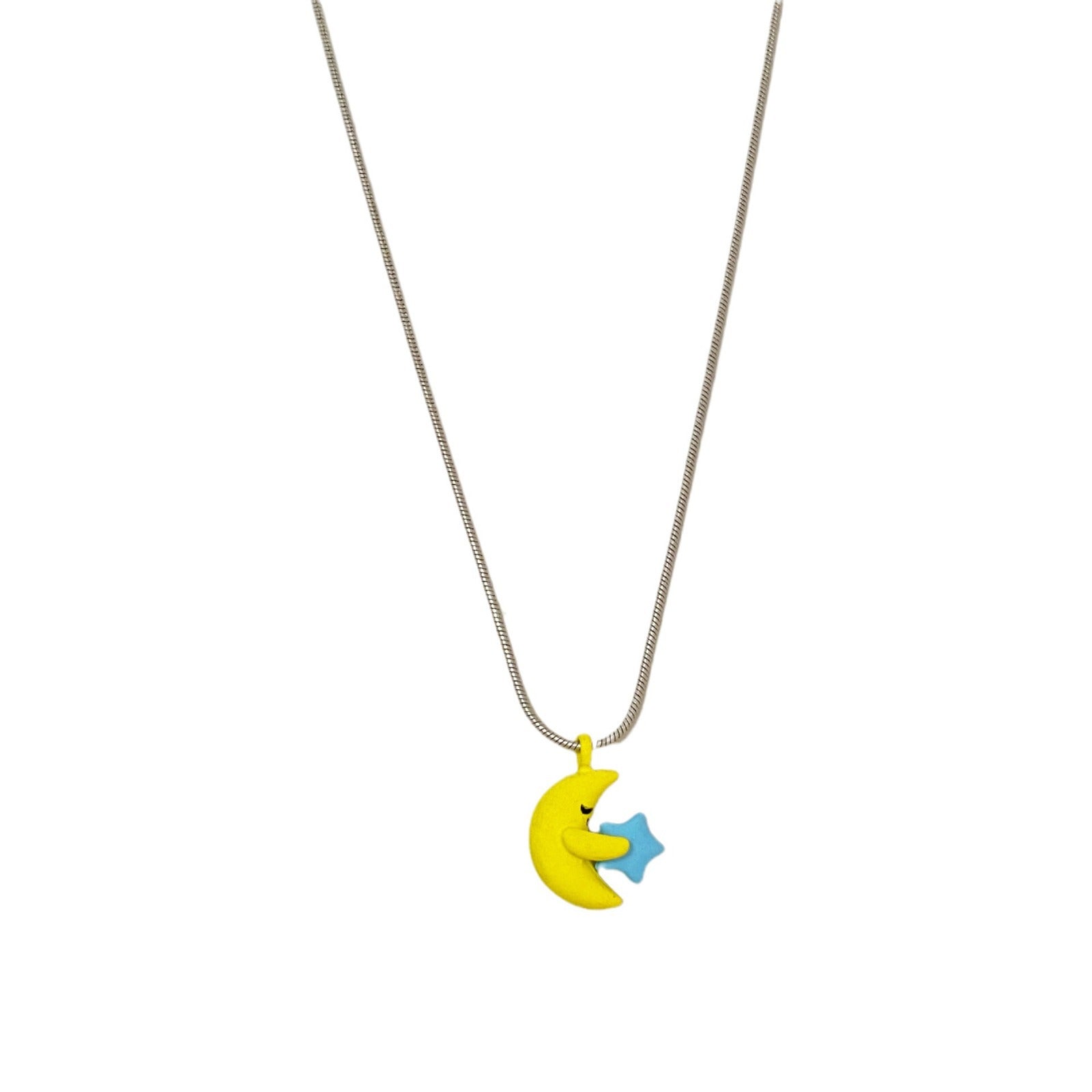 Wholesale Cute Yellow Moon Necklace