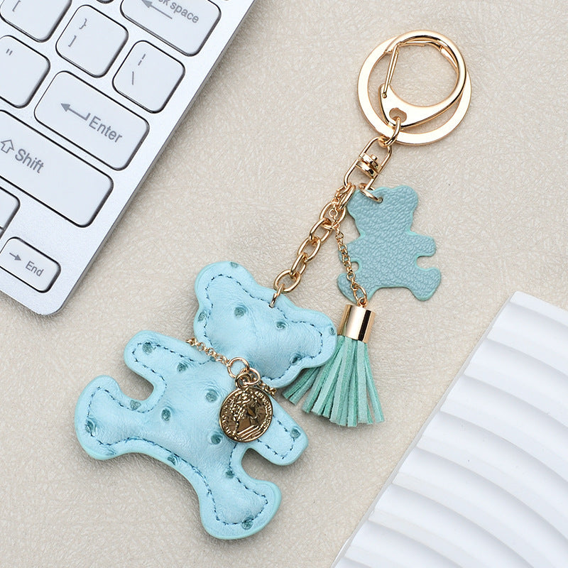 Wholesale Chic White Leather Bear Keychain - Decorative Bag Charm &  Car Key Accessory