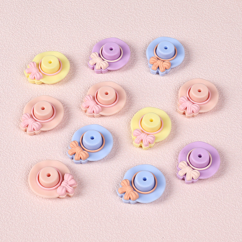 Wholesale 20pcs Candy Color Hats Focal Beads DIY Beaded Accessories ACC-BDS-RongFa043