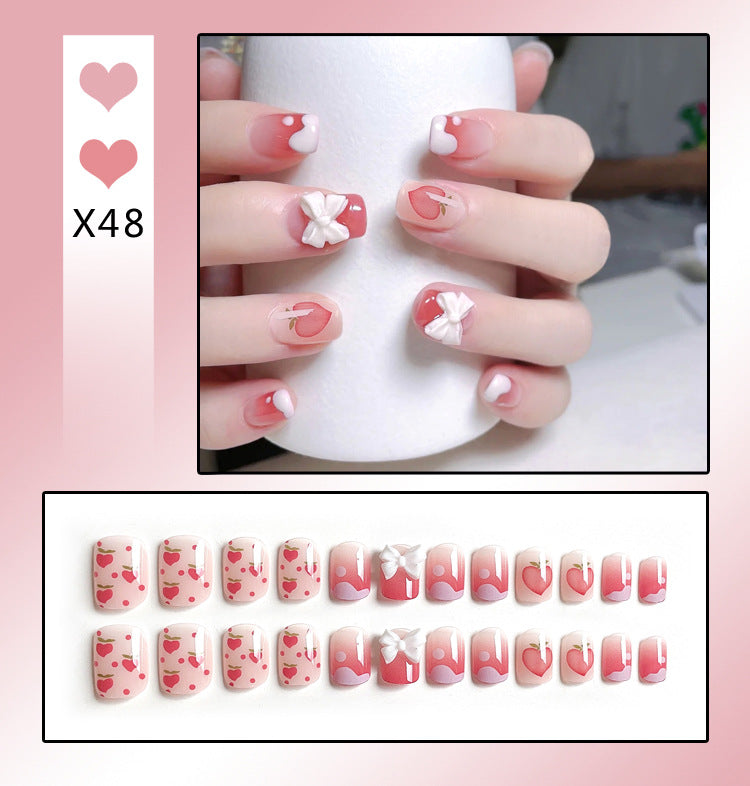 Wholesale 24 Pieces/box Diamond Butterfly Glitter Nail Art Press-on Nails Kits Nail Stickers ACC-NS-DiNa002