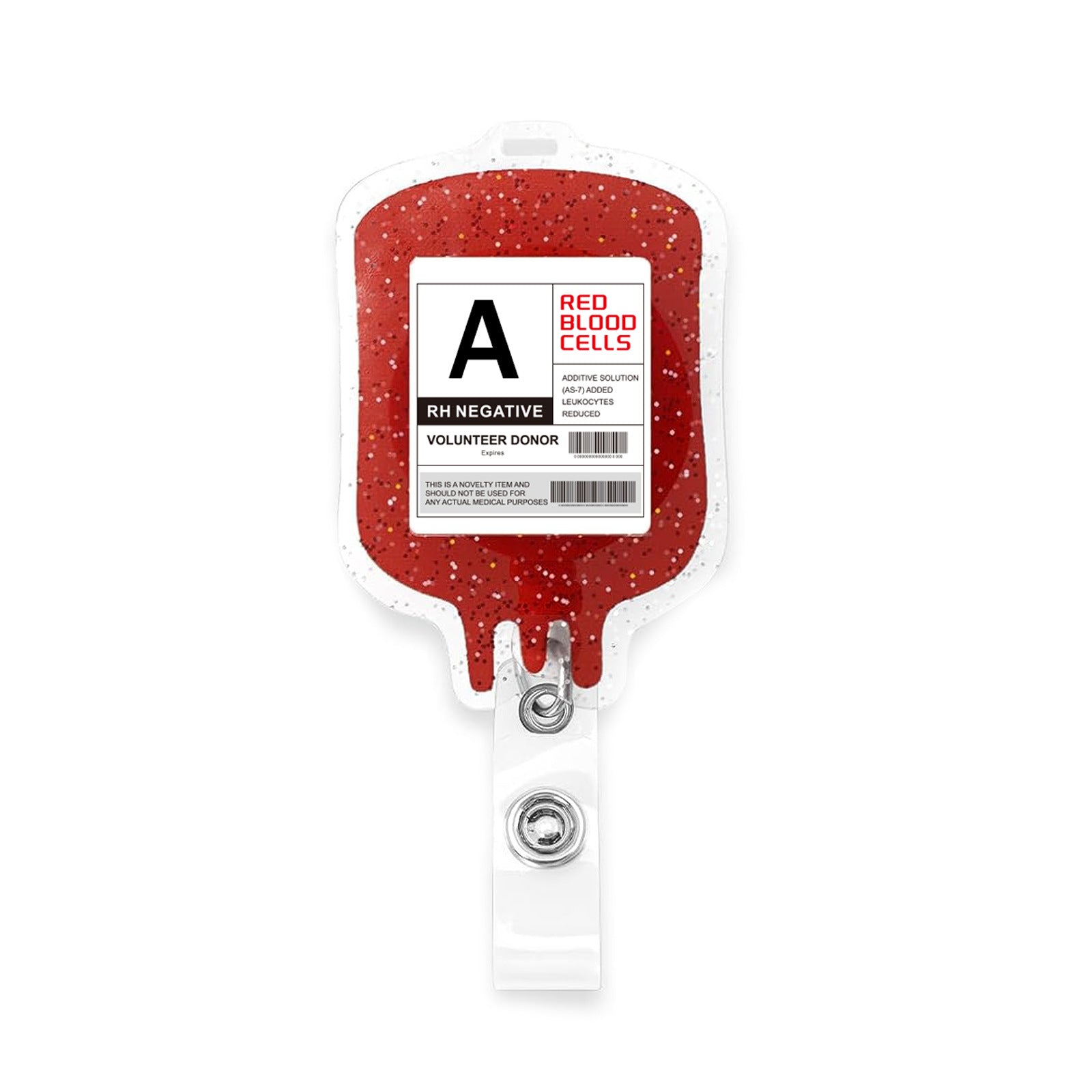 Wholesale  Blood Bag Retractable Badge Reel Acrylic Alligator Clip for Nurse Doctor Student
