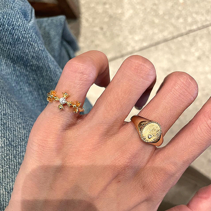 Wholesale Cross Yellow Oriole Tail Flower Tail Ring