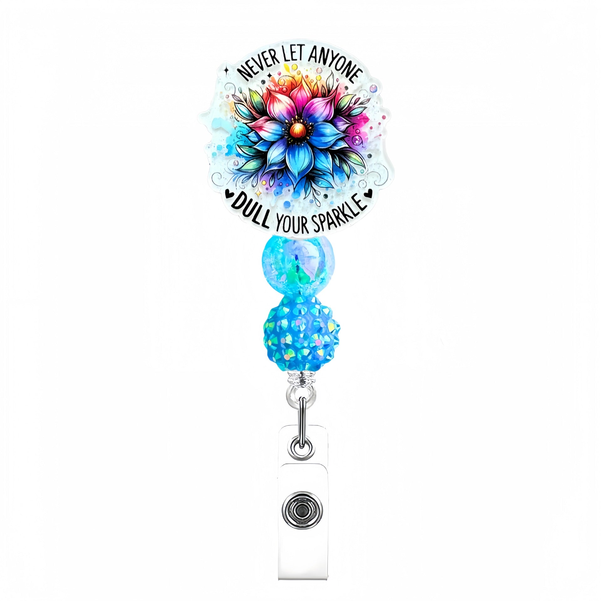 Wholesale Diamond ball with beads Badge Reels Keychains