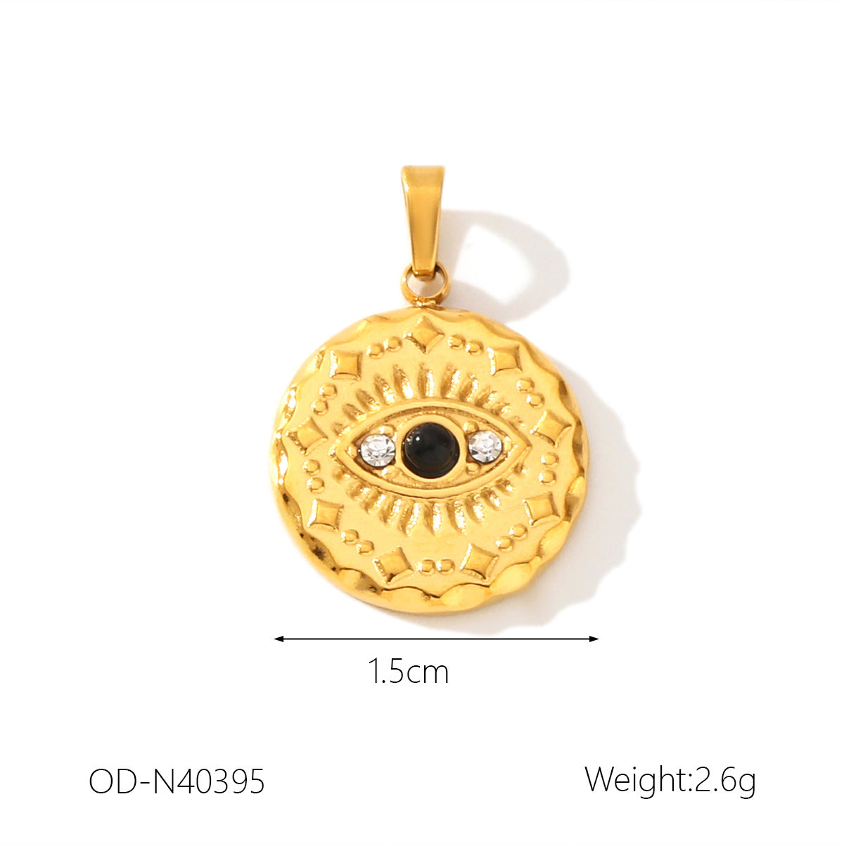 Wholesale Personalized Fashion Stainless Steel 18K Gold Accessories Natural Stone Oil Dropping Zircon Pendant Jewelry