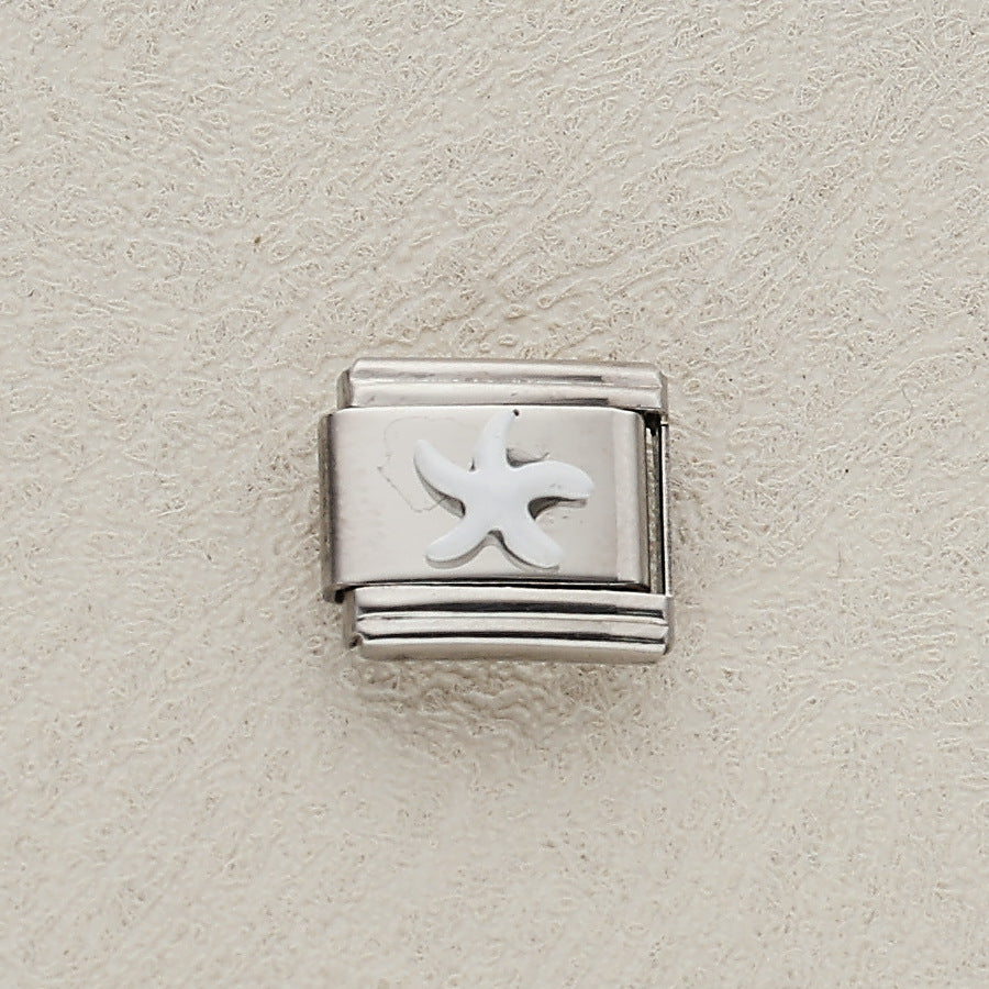 Wholesale 10pcs Italian Charm Bracelet 9mm DIY Splicing Marine Life Stainless Steel Composable Bracelet