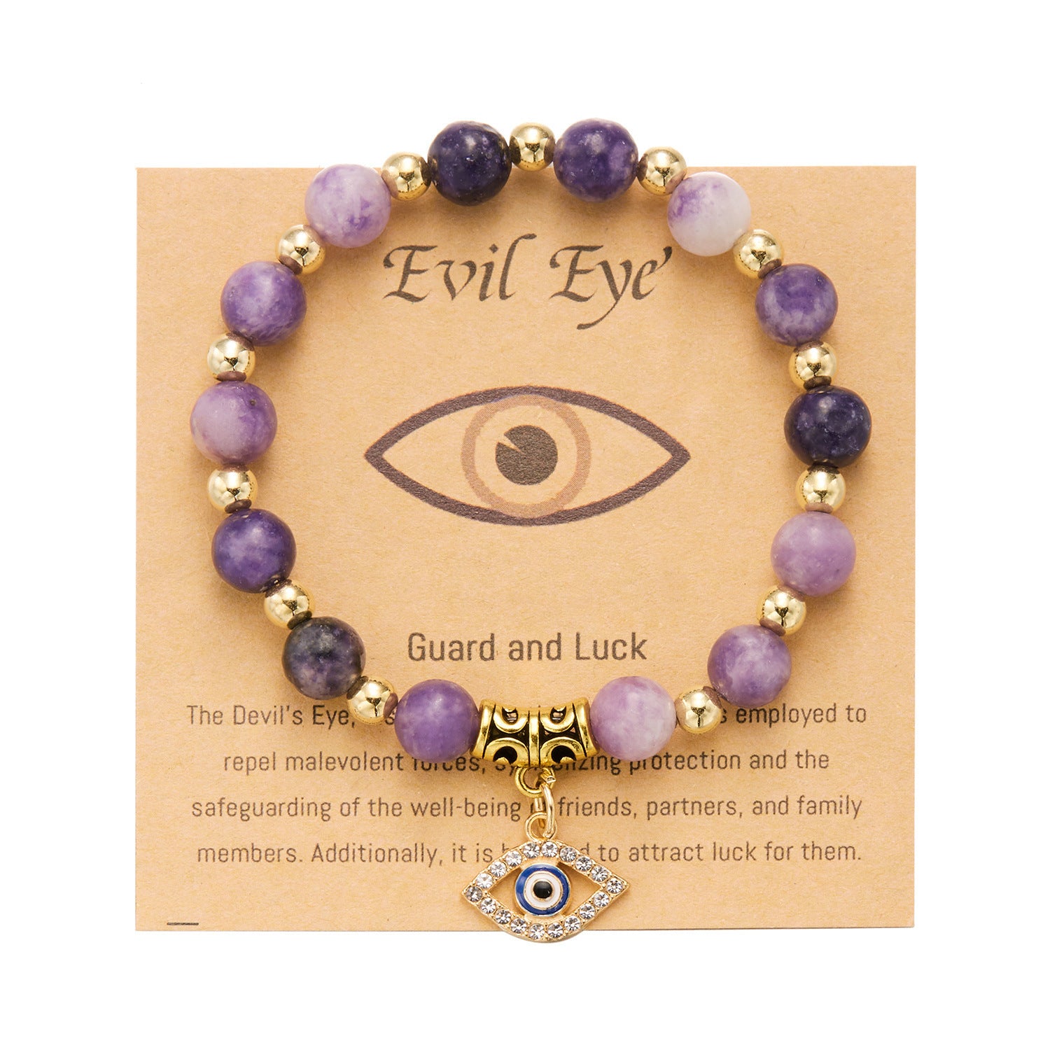 Wholesale Evil Eye Natural Stone Beads Bracelet