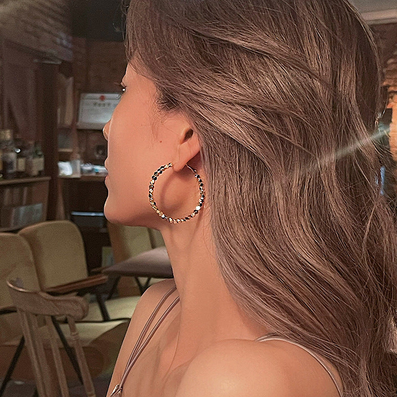 Wholesale Broken Silver Big Fit Round Earrings