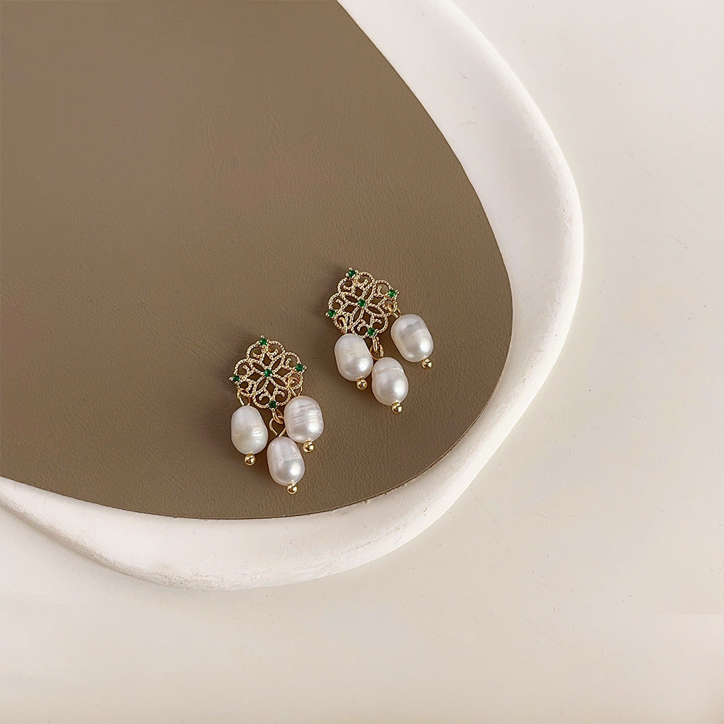 Wholesale Vintage Emerald Zircon Earrings