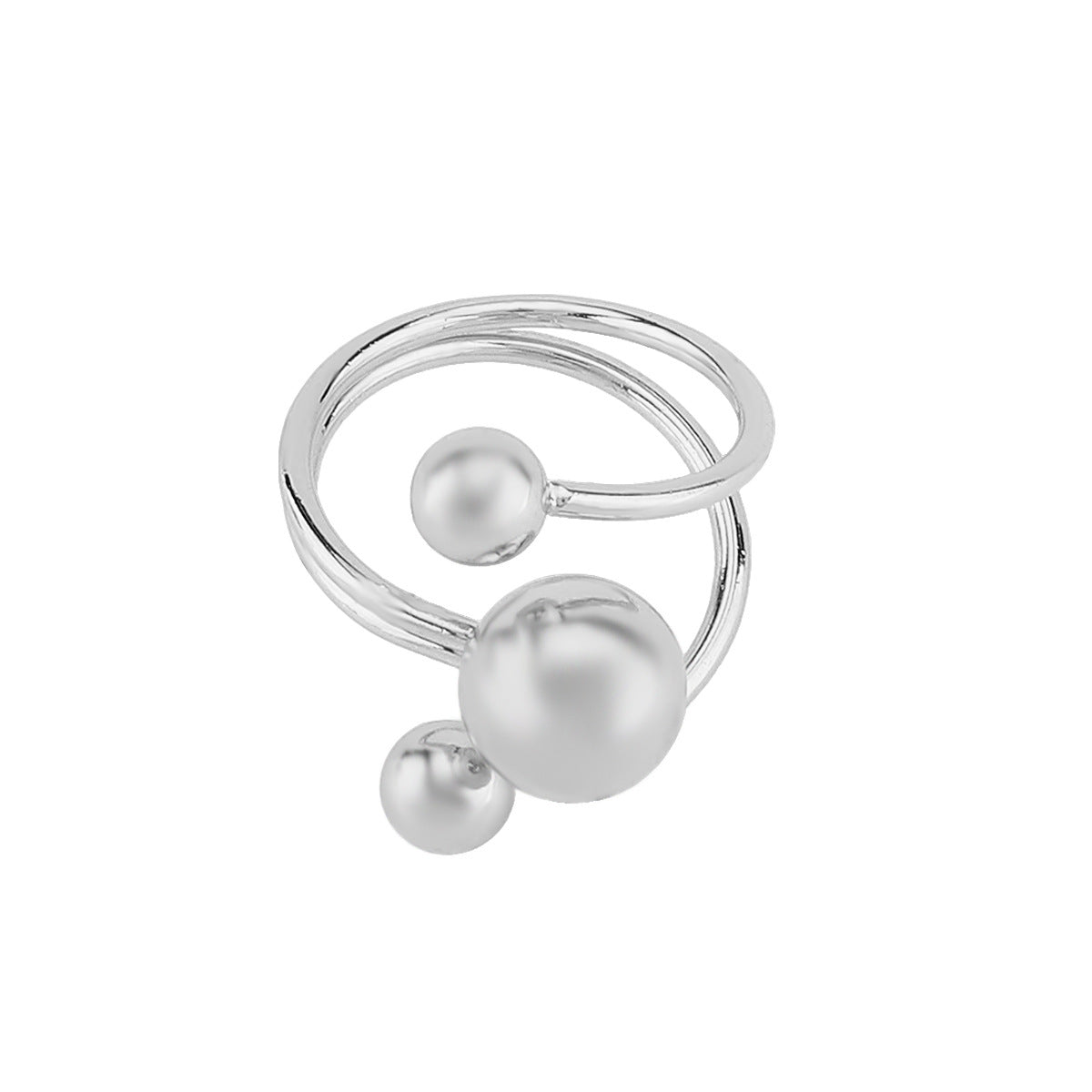 Wholesale Double-Layer Design Large and Small Ball Arm Ring Simple   Adjustable Hand