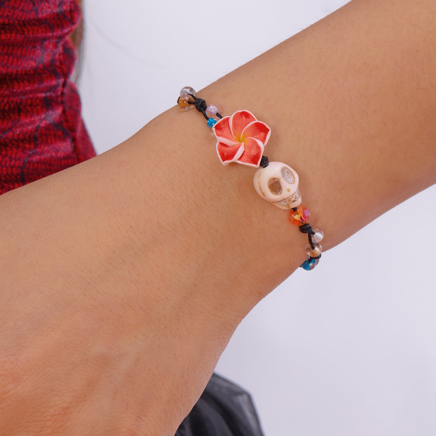 Wholesale  Pumpkin Skull Flower Braided Bracelet