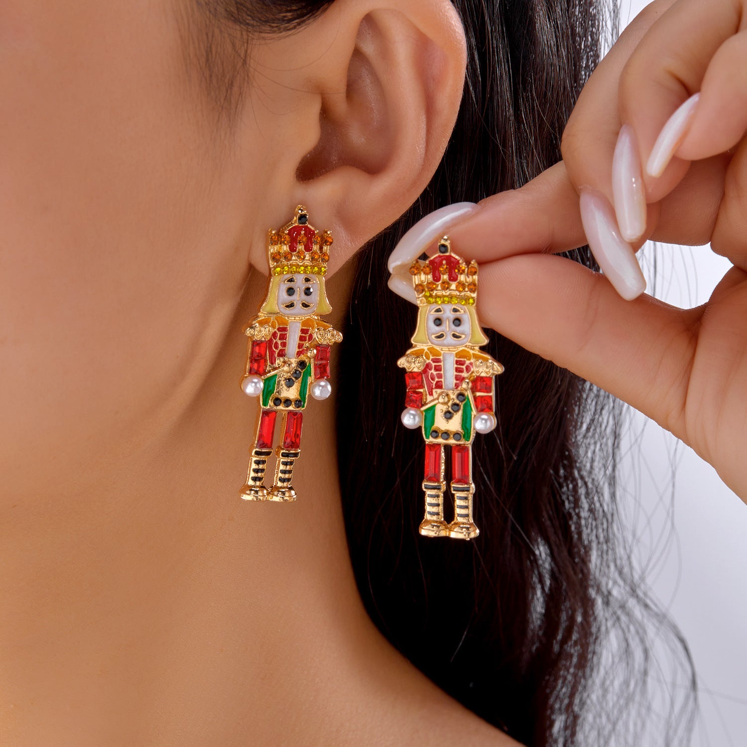Wholesale Christmas Nutcracker Soldier Earring Necklace Set