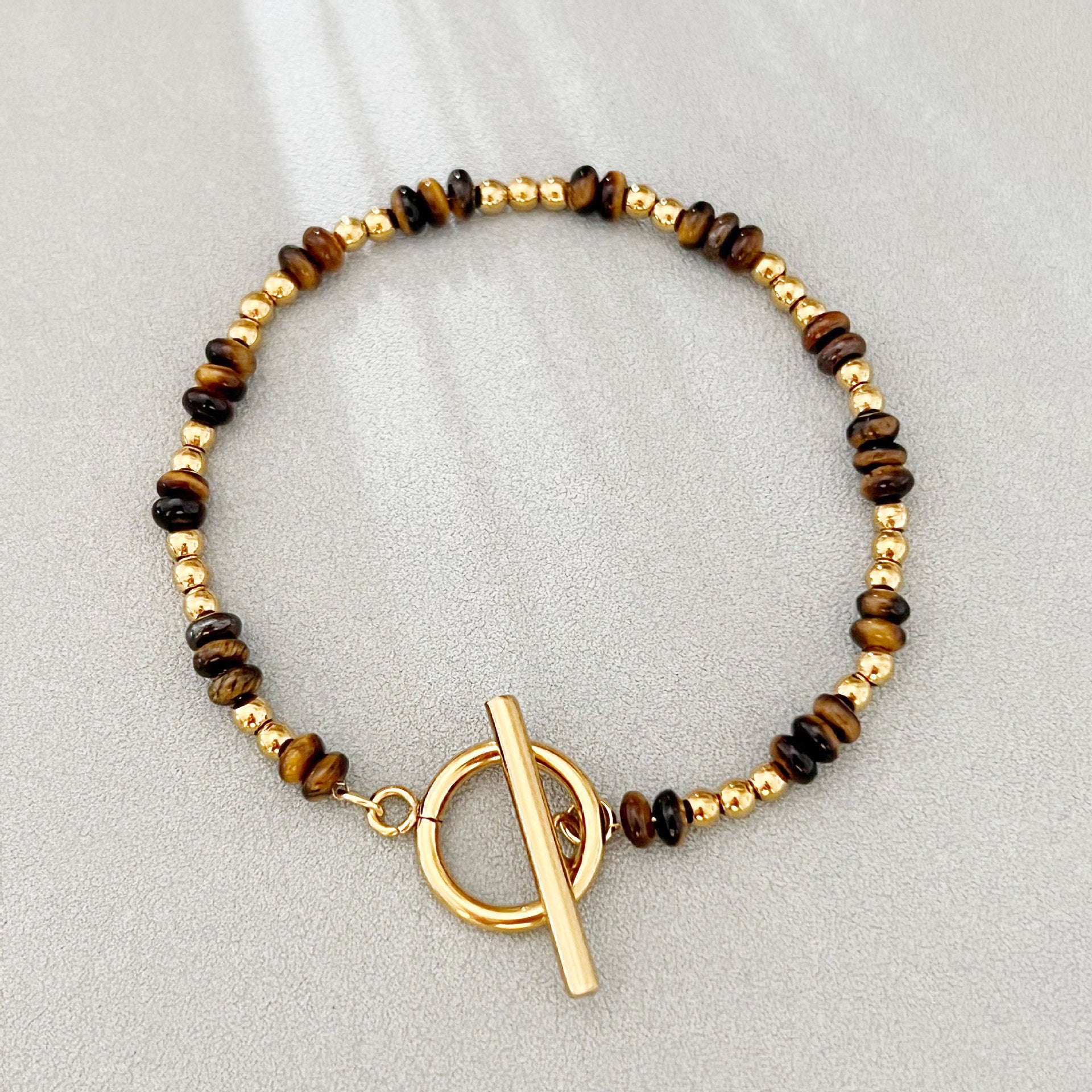 Wholesale Stainless Steel Natural Stone Handmade Beaded Bracelet Bohemian Style Fashion Accessory