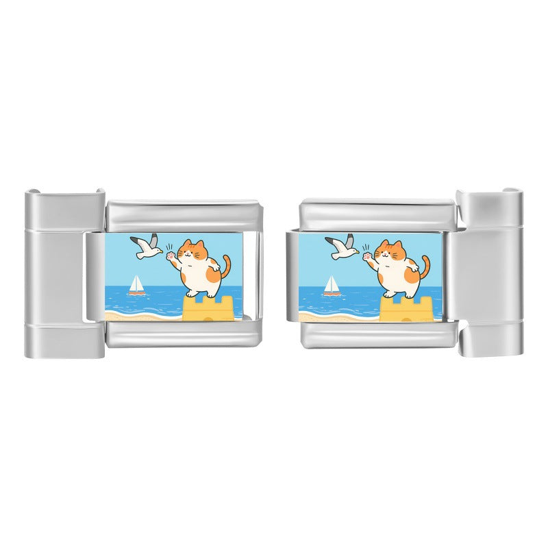 Wholesale 9mm Italian Charm Starter Bracelets DIY Heart Cherry Stainless Steel Composable Bracelet