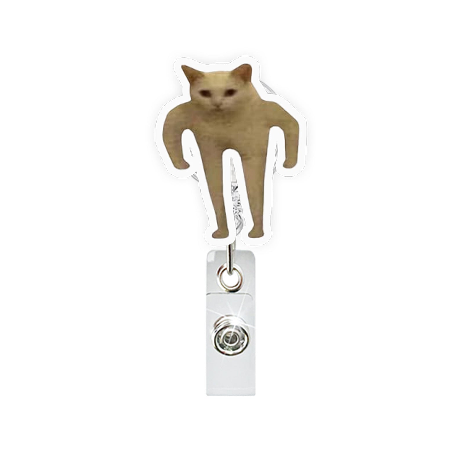 Wholesale Funny Cat Emoticon Acrylic Retractable Badge Reel for Party Gift