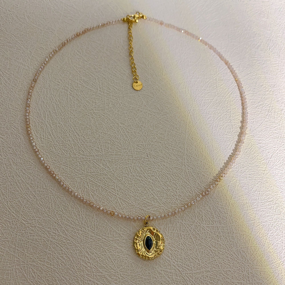 Wholesale Natural Baroque Pearl Necklace Fine Natural Stone Eye Shell Versatile Clavicle Chain Choker Necklace Stainless Steel Necklace ACC-NE-Yazhi001