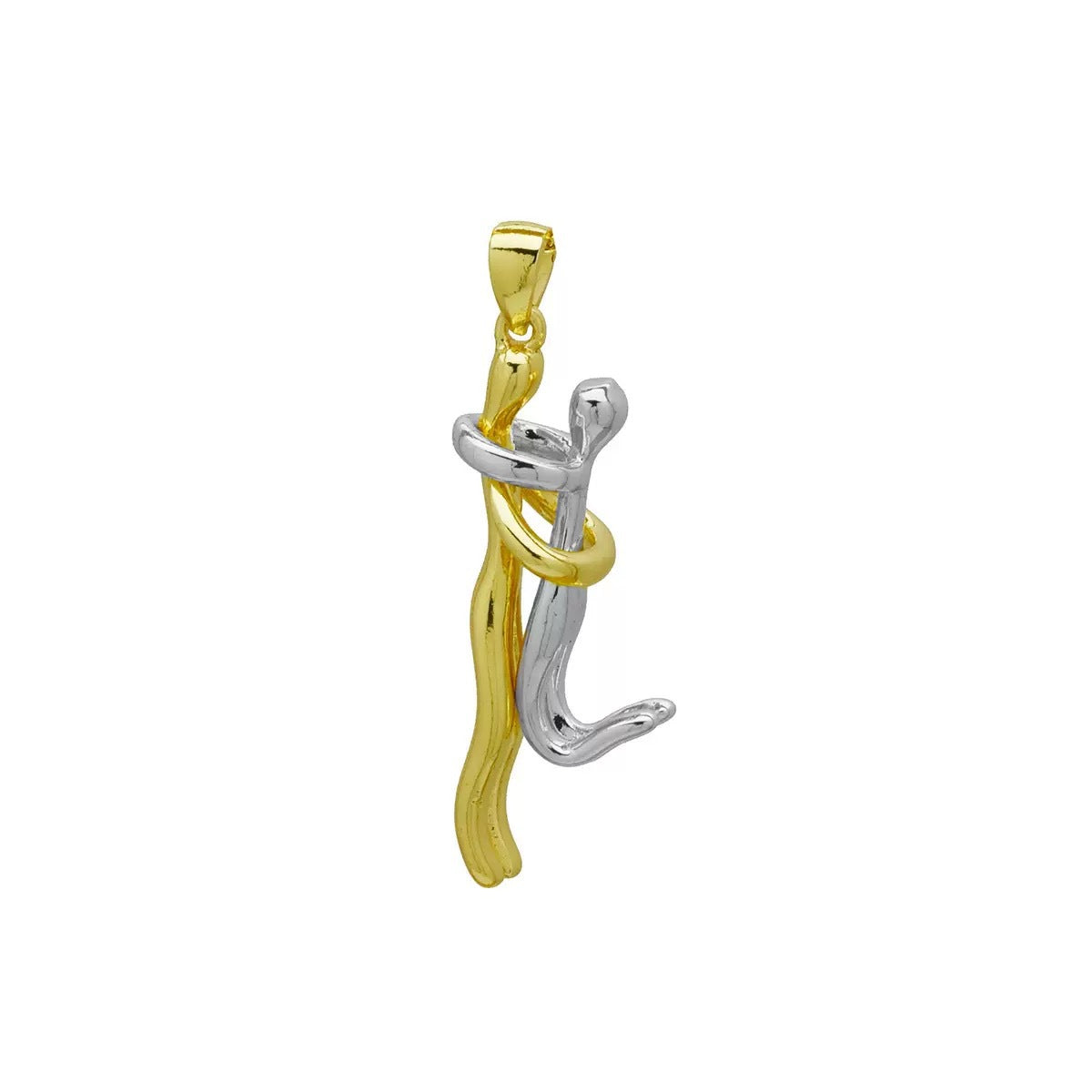 Wholesale Creative Couple Hugging Pendant Necklace Gold Plated Copper Fashion Accessory