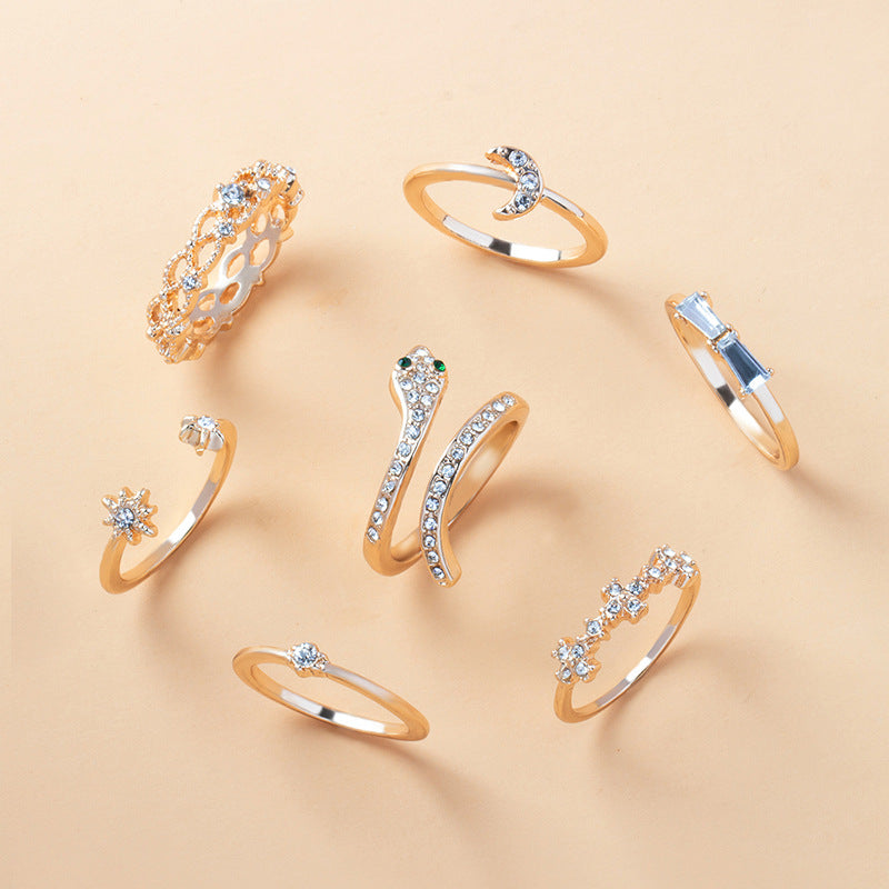 Wholesale  Bohemian Ring 7 Pieces Combination Set