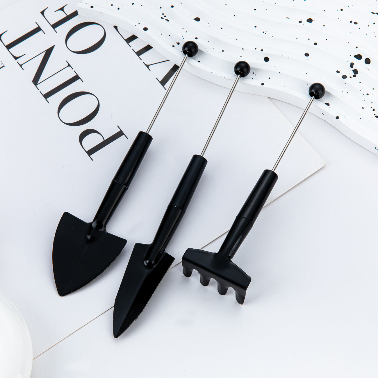 Wholesale DIY Beadable Mini Garden Tools Set Macaron Color DIY Beaded RoseFlower Succulent Plants Tools