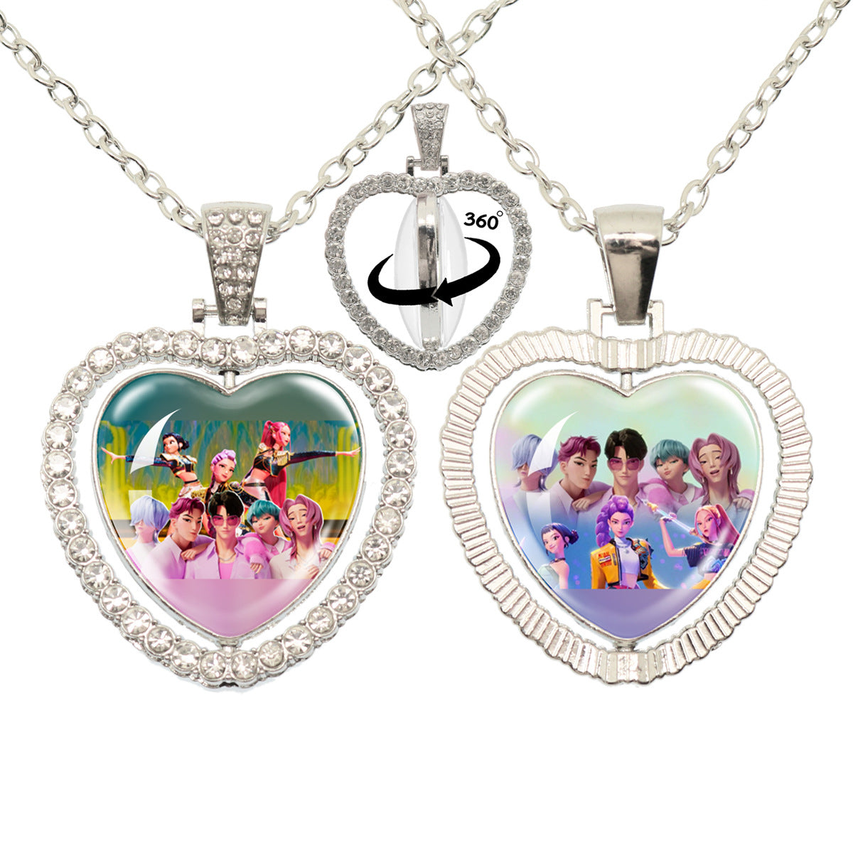 Wholesale  Kpop  Heart Rhinestone Necklace  ACCVIP