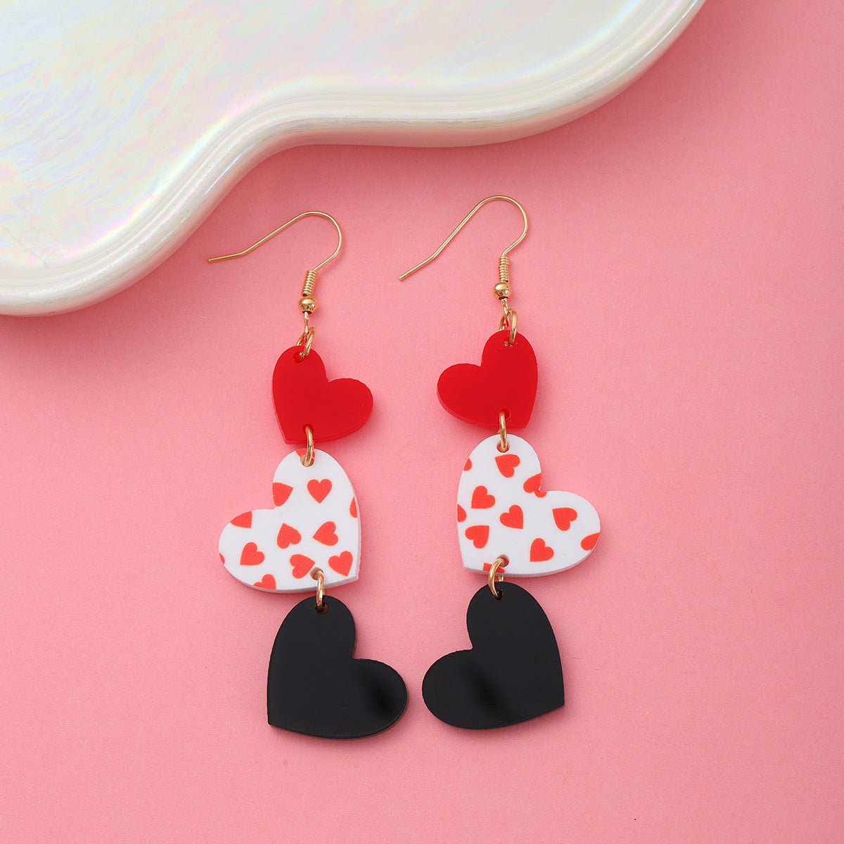 Wholesale Valentine's Day personality pink  fashion earrings
