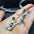 Wholesale  Green Gem Personality Earrings Vintage Jewelry