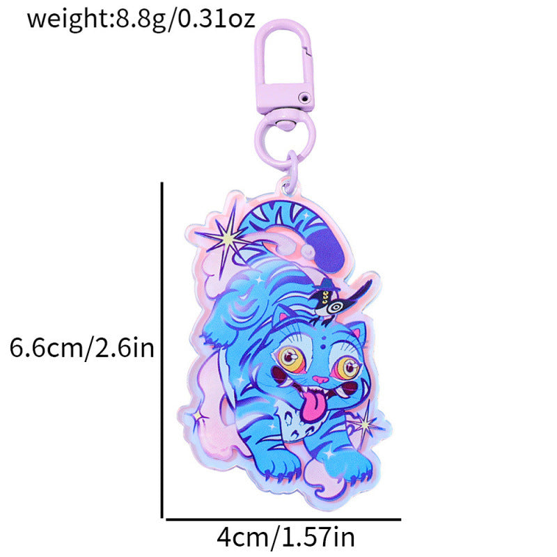 Wholesale Kpop girl group little tiger color changing acrylic keychain