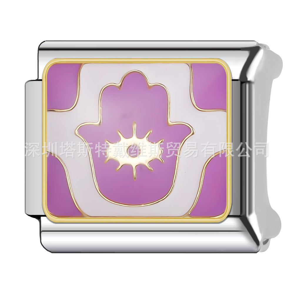 Wholesale 9mm Italian Charm Starter Bracelets DIY square Single Section Creative Stainless Steel Composable Bracelet