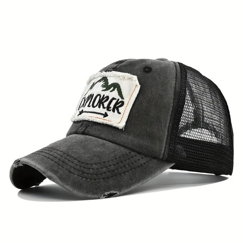 Wholesale Distressed Embroidered Cotton Mesh Baseball Cap ACC-HT-YuXue011