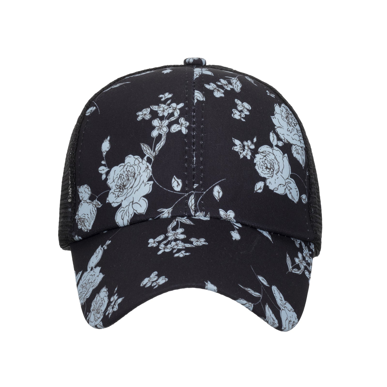 Wholesale Stylish Black Print Cross Baseball Hat Curved Brim Summer Sun Cap For Everyday Wear Boutique Resale