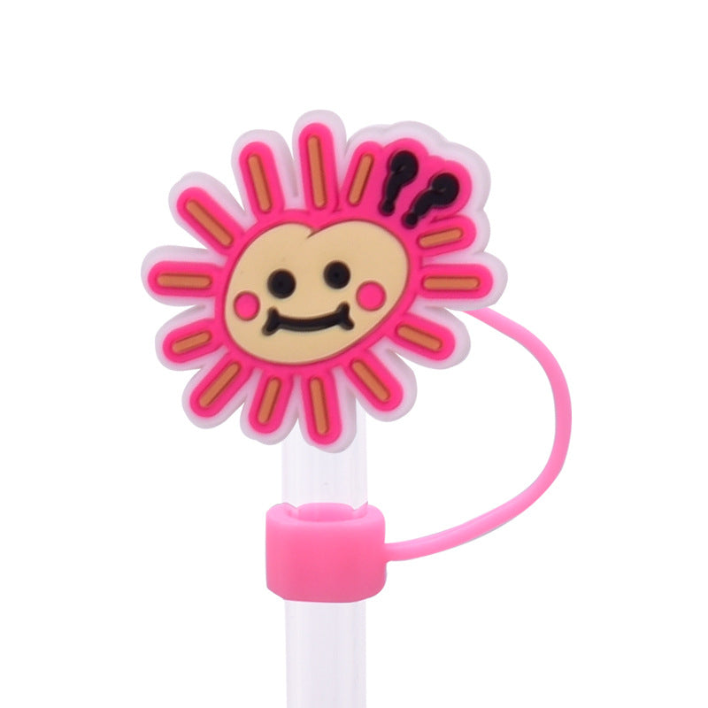 Wholesale Random 100pcs Cute Cartoon Dessert Straw Cover 10MM Straw Tube Cap