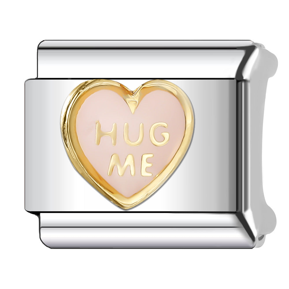 Wholesale Italian Charm Bracelet 9mm DIY Splicing Red Series Stainless Steel Composable Bracelet