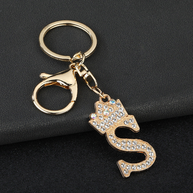 Wholesale  English letters encrusted diamond keychain