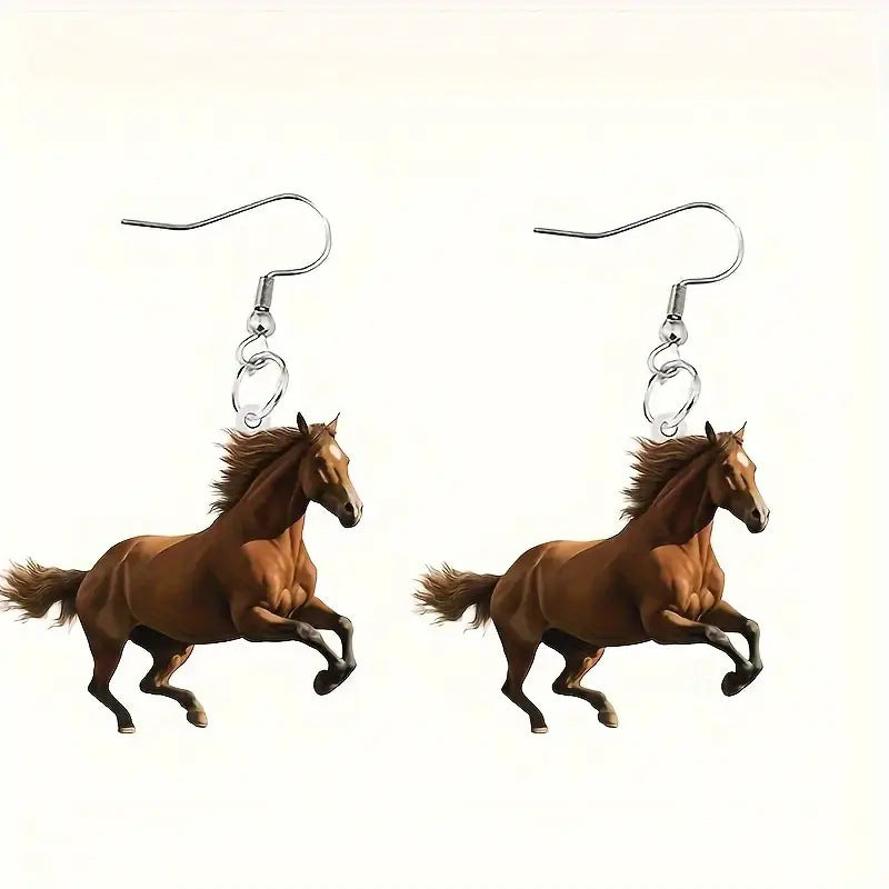 Wholesale Pentium Horse 2D Flat Acrylic Earrings