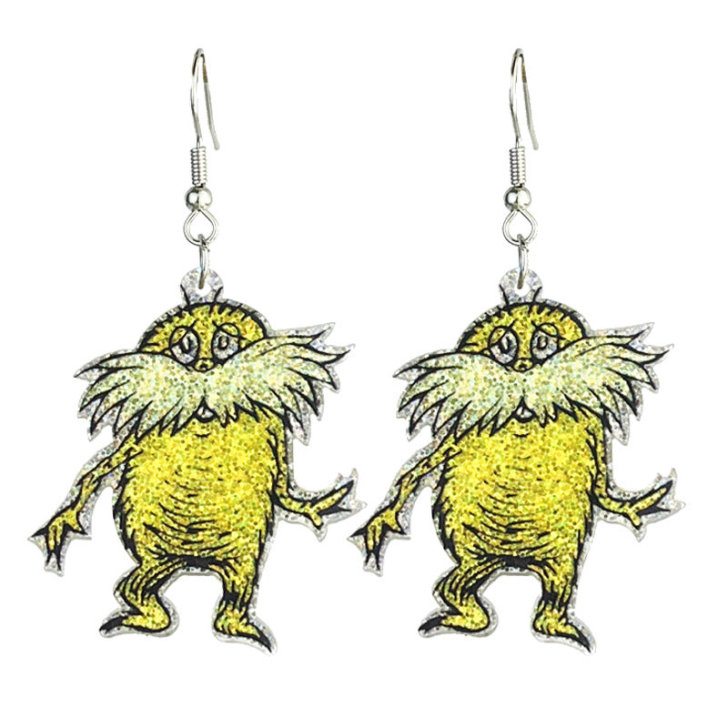 Wholesale 2 pairs/pack Bright Cute Teacher Color Book Acrylic Earrings ACC-ES-HY214