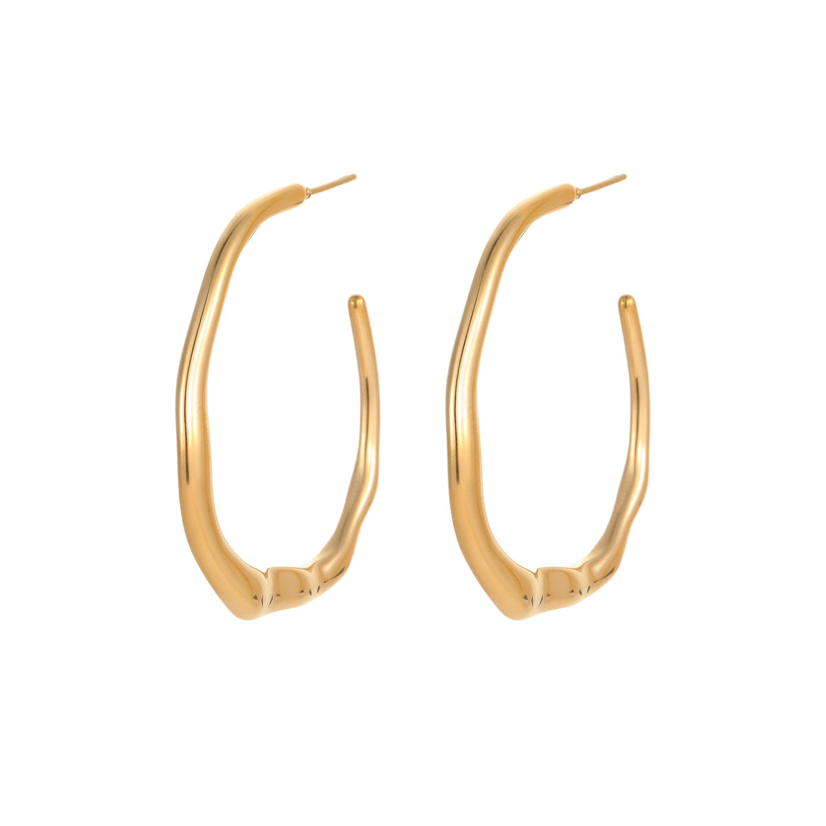 Wholesale  C  Earrings Stainless Steel Plated 18K Gold  Light Luxury Earrings