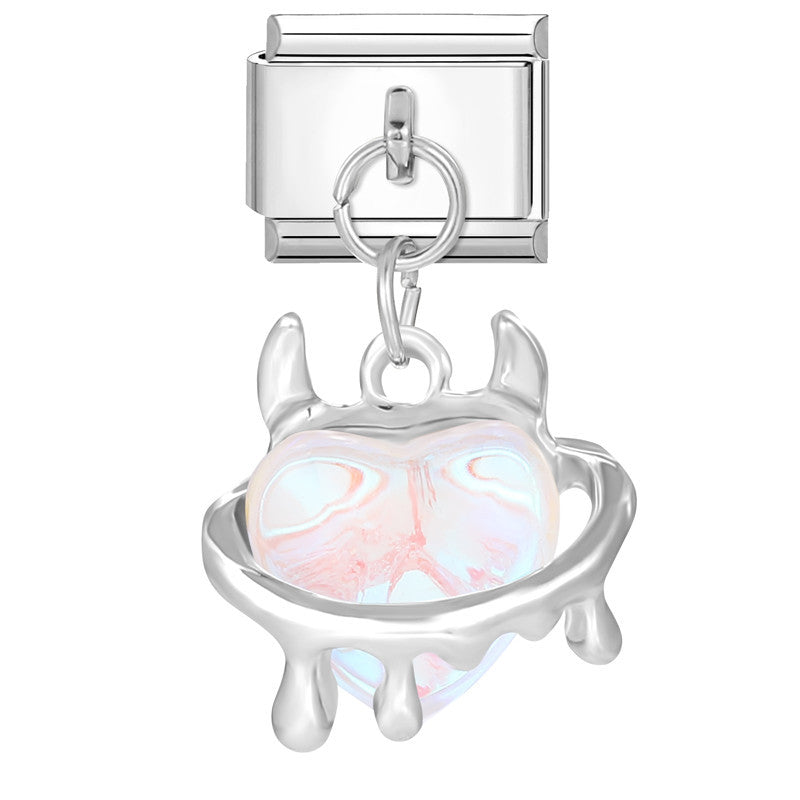 Wholesale Italian Charm Bracelet 9mm DIY Splicing Removable Titanium Steel  Love Bow Composable Bracelet