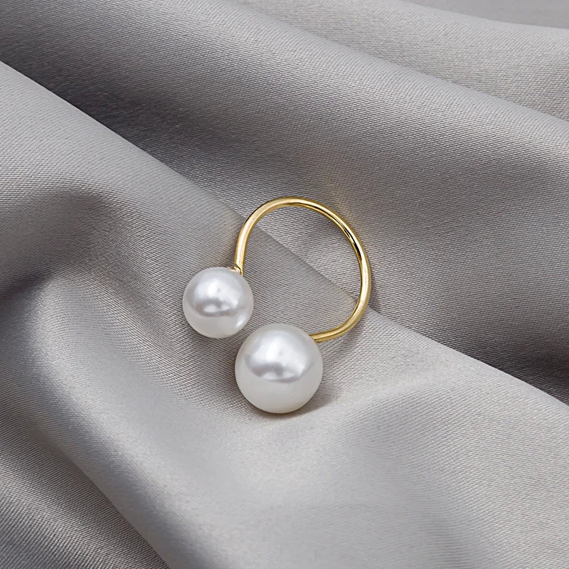 Wholesale Pearl Opening Ring  Ring Double Pearl Ring