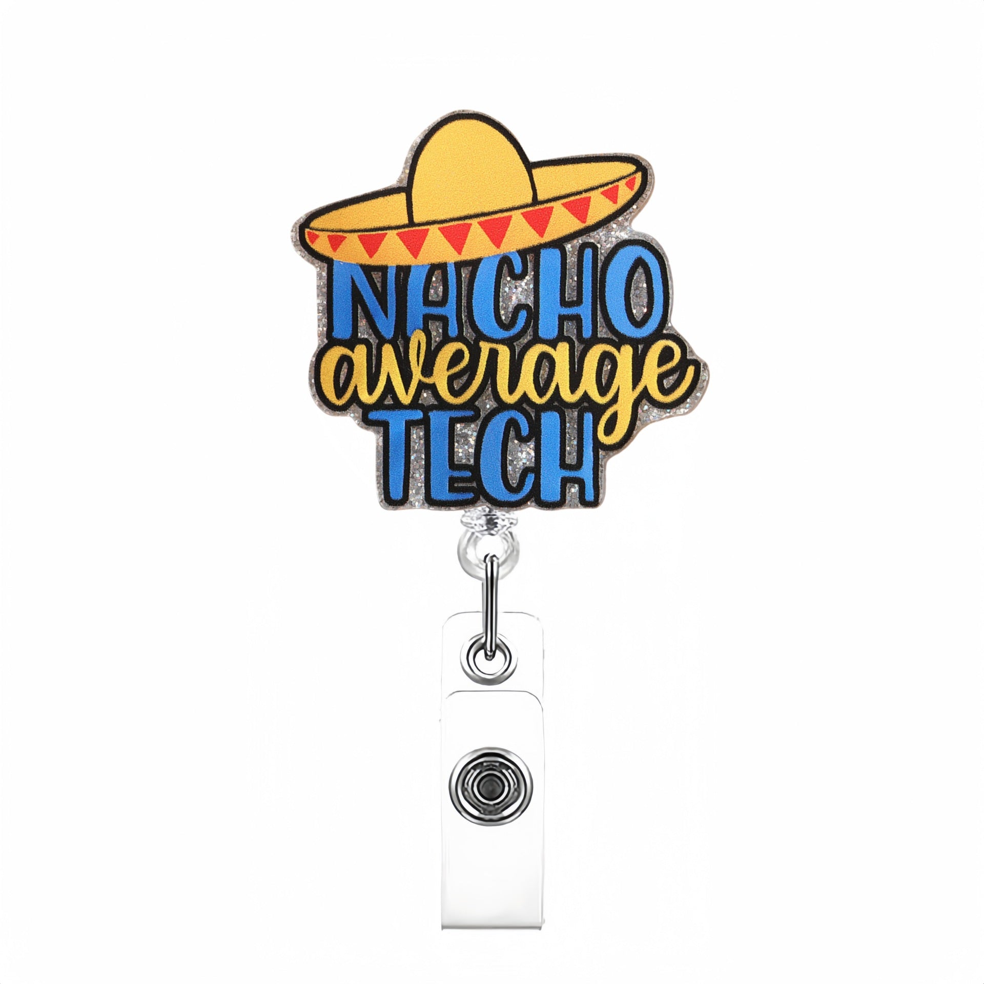 Wholesale Fun Glitter Acrylic Retractable Clip Badge Keychain