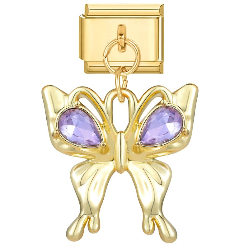 Wholesale Italian Charm Bracelet 9mm DIY Splicing Removable Stainless Steel Gold Base Pendant Composable Bracelet