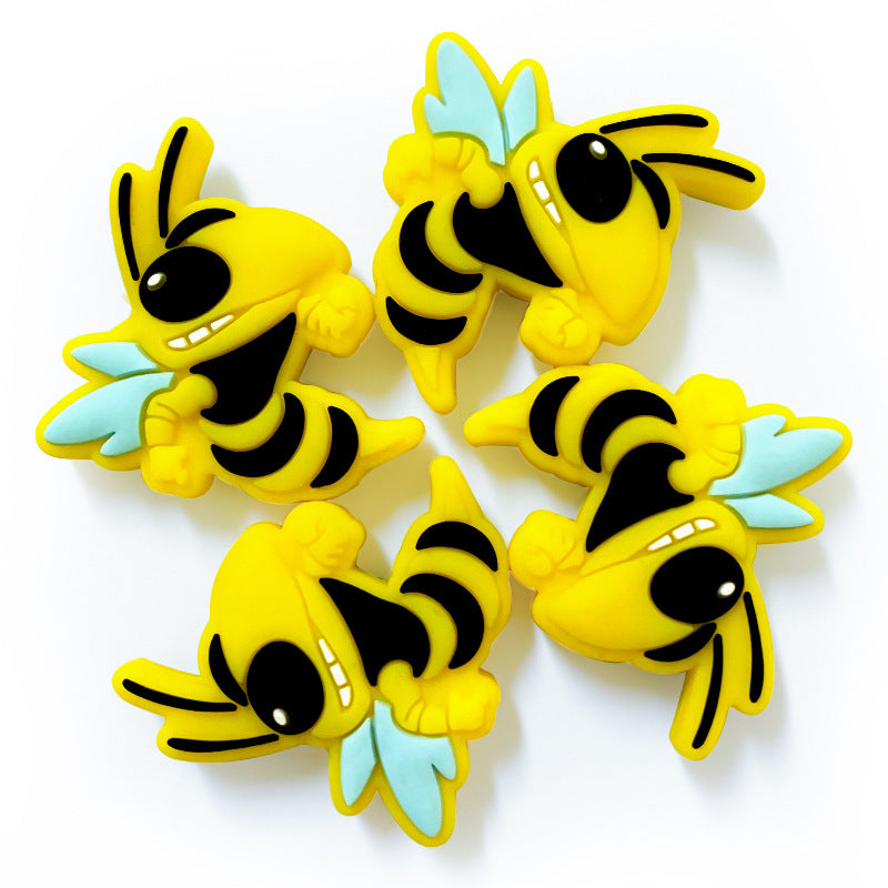 Wholesale 10pcs Bee Silicone Cartoon Focal Beads ACC-BDS-WDX254