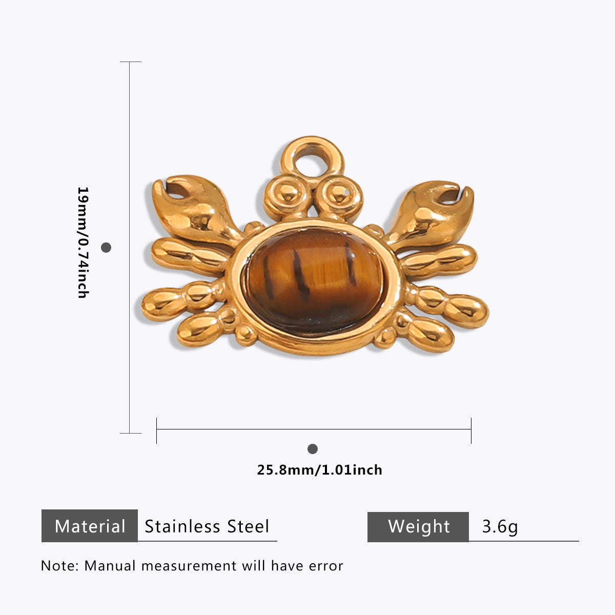 Wholesale Stainless Steel Maillard Tiger Eye Pendant