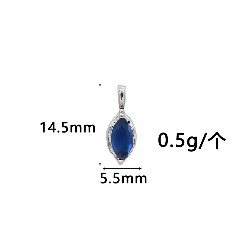 Wholesale Copper Gold-Plated Color-Preserving Pendant with Colorful Zircon Marquise