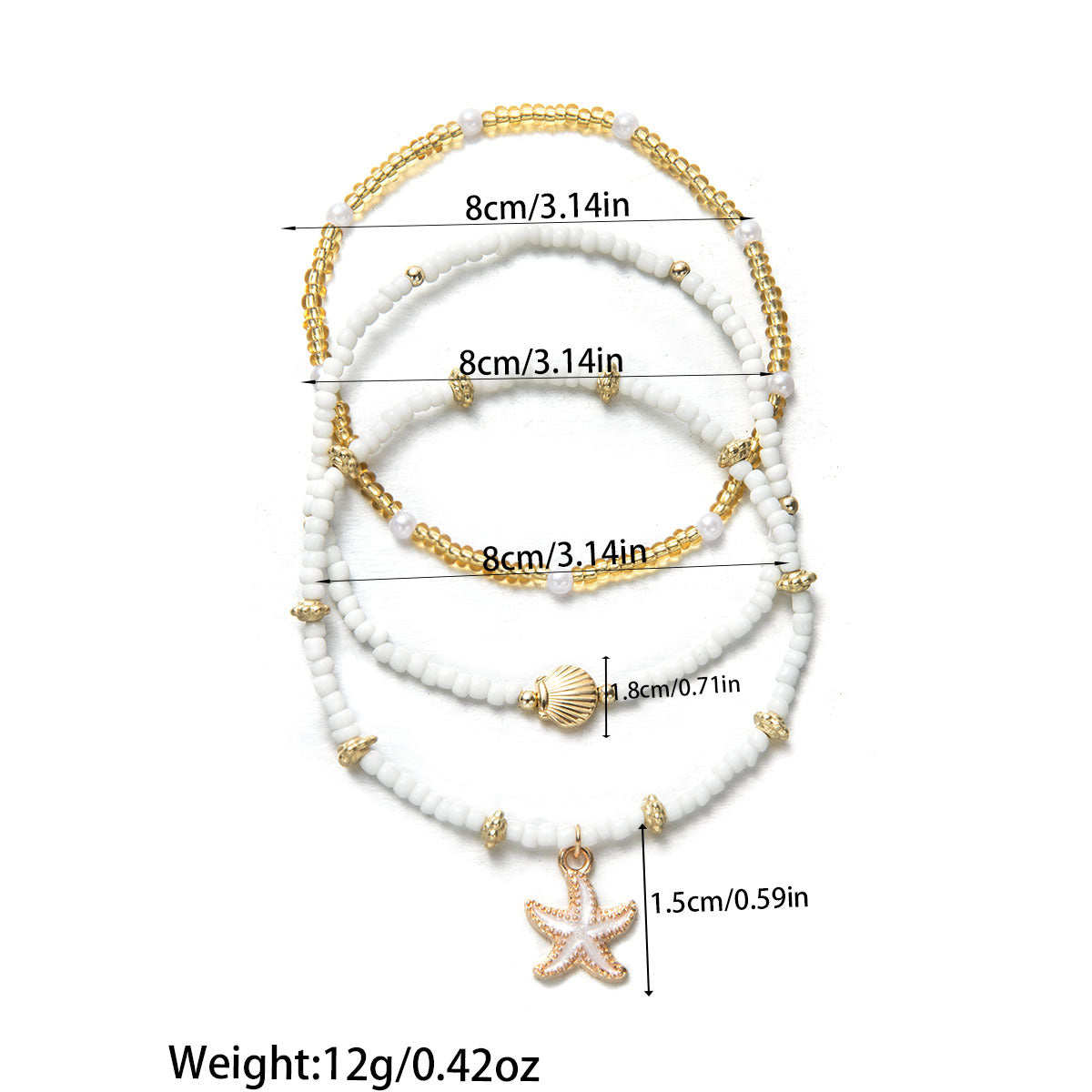 Wholesale  Bohemian Ocean Style Alloy Starfish  Anklets