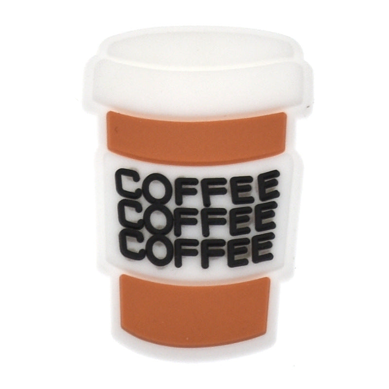 Wholesale Random 100pcs Coffee Series Shoes Accessories Shoes Charms