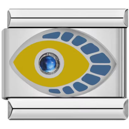 Wholesale Italian Charm Bracelet 9mm DIY Splicing Colorful Star Eyes Stainless Steel Composable Bracelet