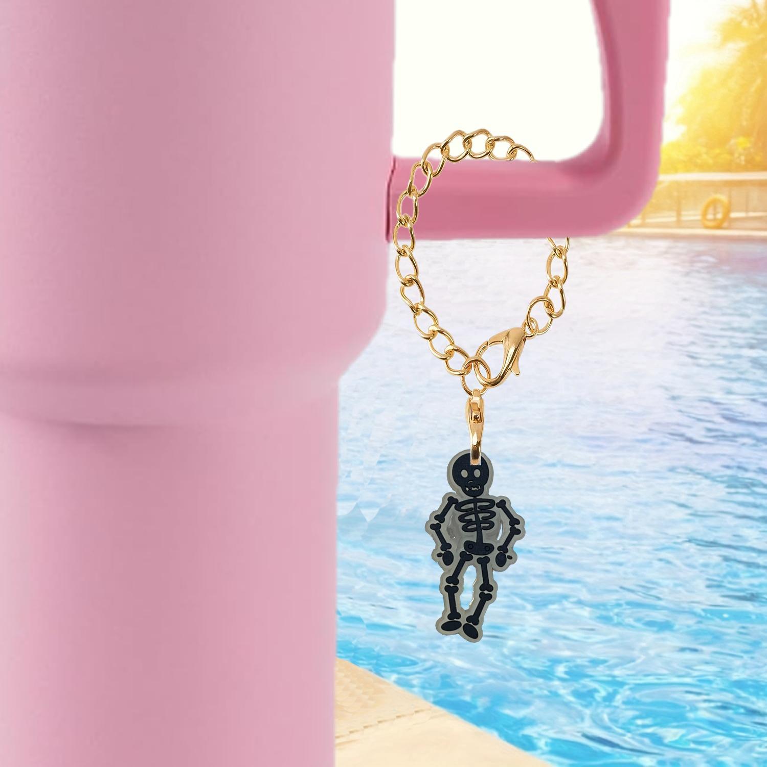 Wholesale Halloween Fluorescent Bat Skull Soft Rubber Hanging Chain Cup Accessories Chain ACC-CA-XieJi007