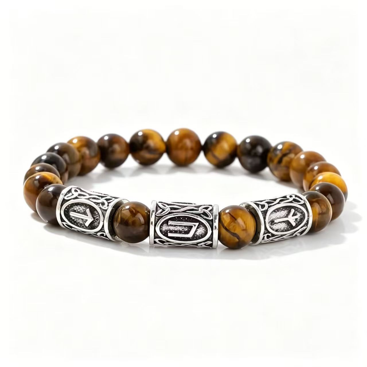 Wholesale Stylish Natural Stone Beaded Bracelet Tiger Eye Amethyst Obsidian Unisex Travel Souvenir Boutique Resale