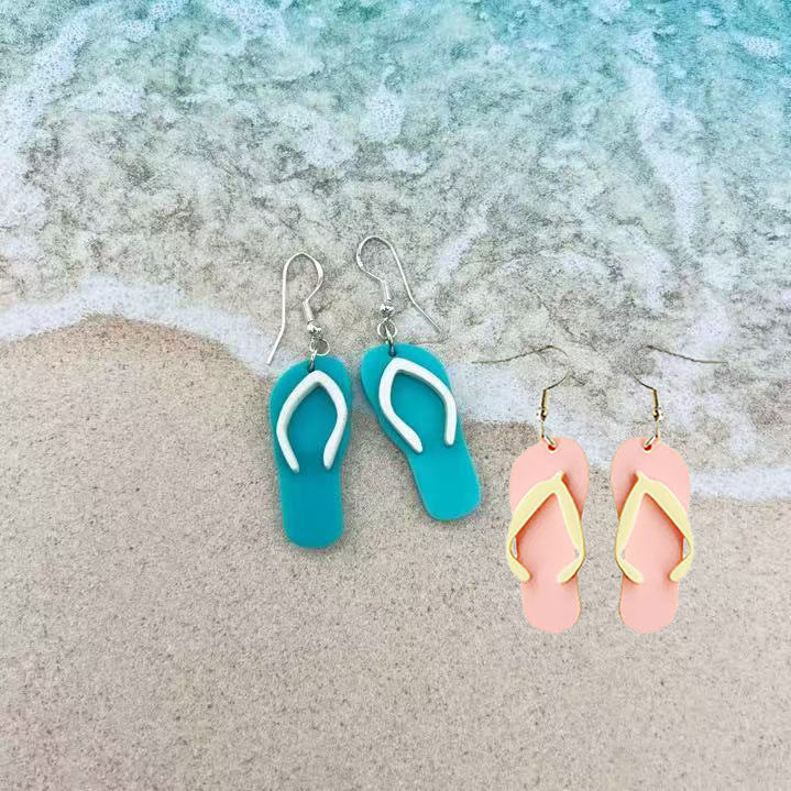 Wholesale Mediterranean Beach Slippers Acrylic Earrings