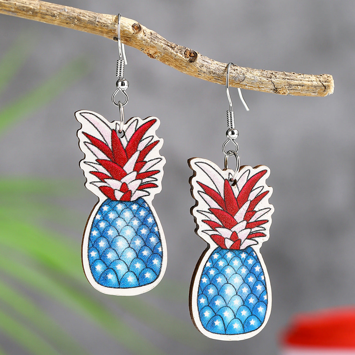 Wholesale  Independence Day Elements Wooden Earrings