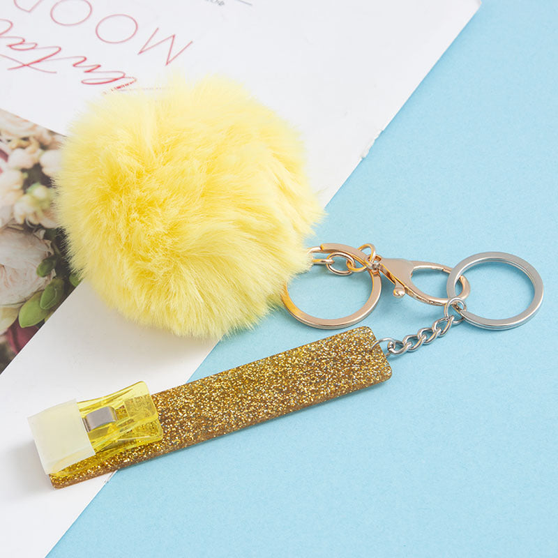 Wholesale ATM Contactless Card Reader Long Nail Card Reader Fur Ball Keychain ACC-KC-JinHao004